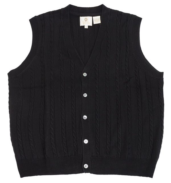 Viyella Cable Front Sleeveless Baruffa Merino Wool Cardigan Vest